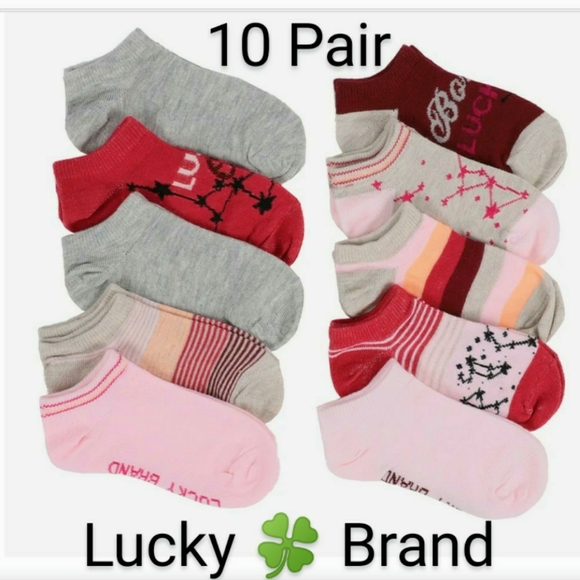 Lucky Brand No Show Sock. Girls Shoe Size 10-4 10 Pair - Picture 2 of 6